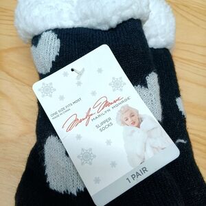 Marilyn Monroe Black and White Slipper Socks
